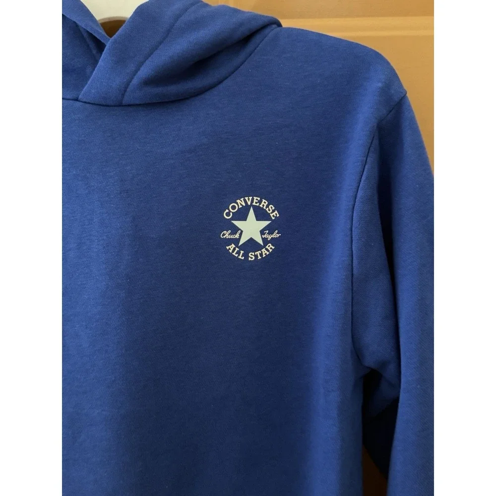NEW Boy's Converse Ultimate Essentials Youth Hoodie Converse Blue Sz L NWT